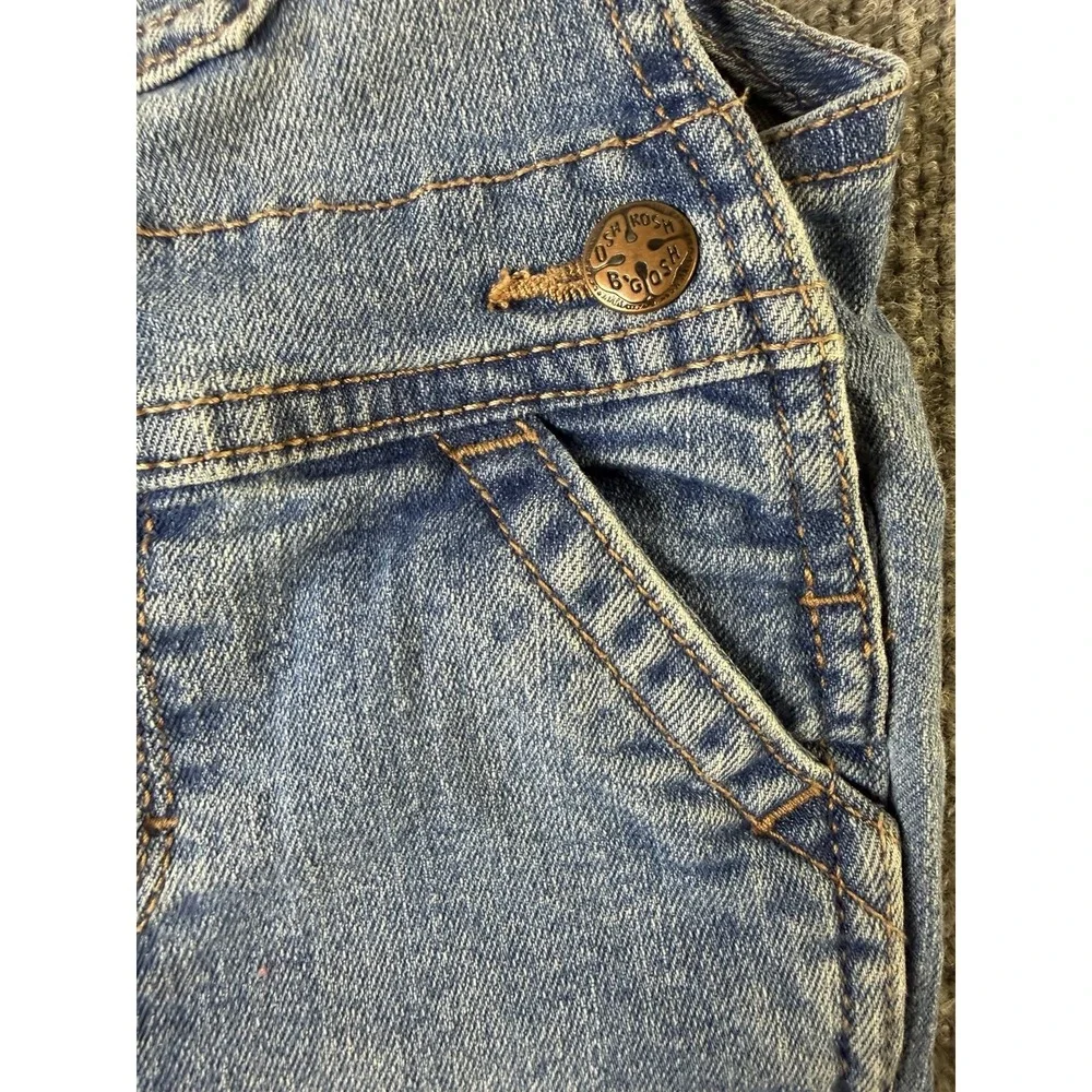 OshKosh B'gosh Baby Denim Overalls 12M Blue Snap Leg Floral‎ Cuff - Picture 10 of 10